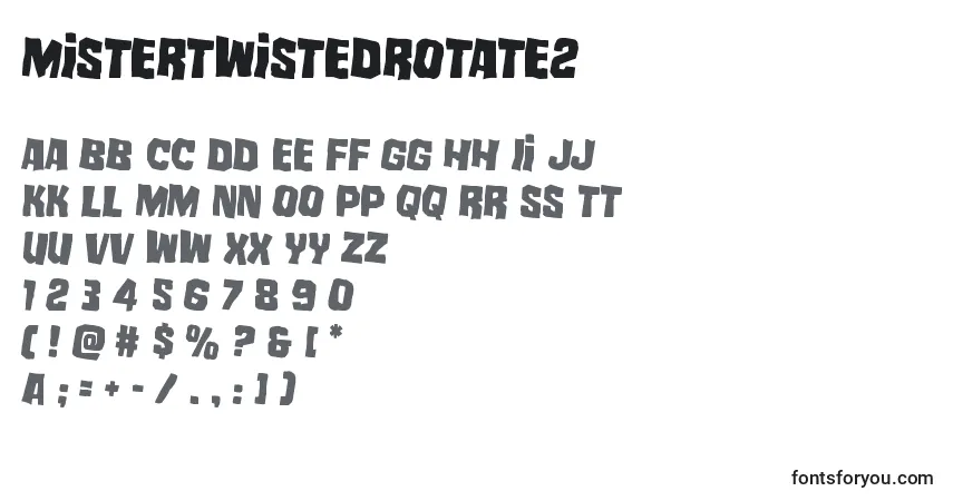 Шрифт Mistertwistedrotate2 – алфавит, цифры, специальные символы