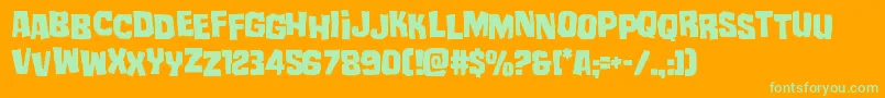 Fonte mistertwistedstag – fontes verdes em um fundo laranja