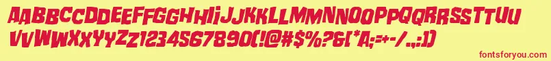 mistertwistedstagital Font – Red Fonts on Yellow Background