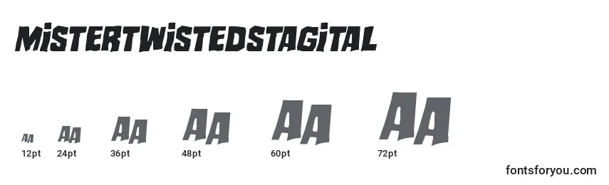 Размеры шрифта Mistertwistedstagital