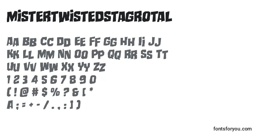 Schriftart Mistertwistedstagrotal – Alphabet, Zahlen, spezielle Symbole