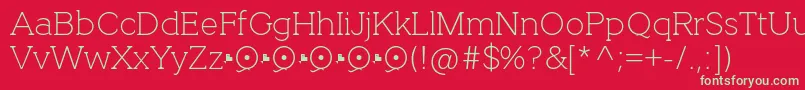 QuotusThin Font – Green Fonts on Red Background