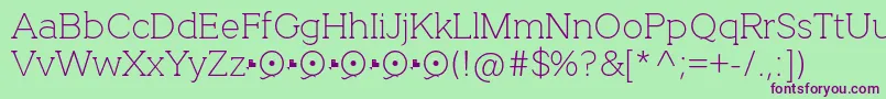 QuotusThin Font – Purple Fonts on Green Background