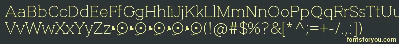 フォントQuotusThin – 黒い背景に黄色の文字