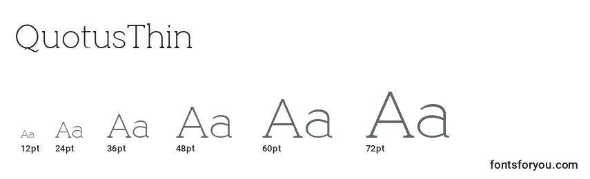 QuotusThin Font Sizes