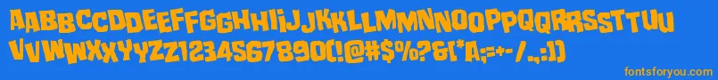 mistertwistedstagrotate Font – Orange Fonts on Blue Background
