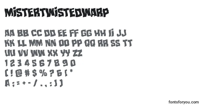 A fonte Mistertwistedwarp – alfabeto, números, caracteres especiais