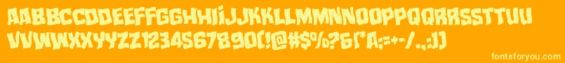 mistertwistedwarp Font – Yellow Fonts on Orange Background