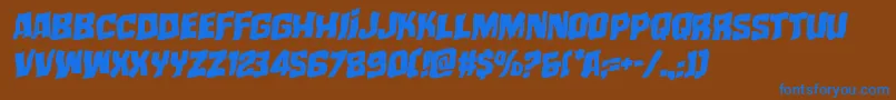 mistertwistedwarpital Font – Blue Fonts on Brown Background