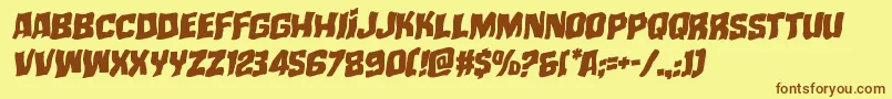 mistertwistedwarpital Font – Brown Fonts on Yellow Background