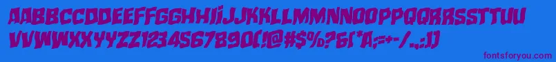 mistertwistedwarpital Font – Purple Fonts on Blue Background