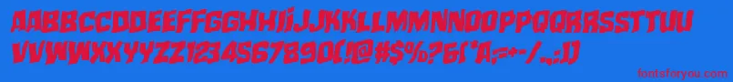 mistertwistedwarpital Font – Red Fonts on Blue Background