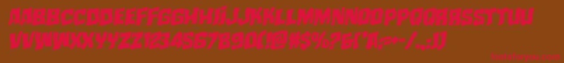 mistertwistedwarpital-Schriftart – Rote Schriften auf braunem Hintergrund