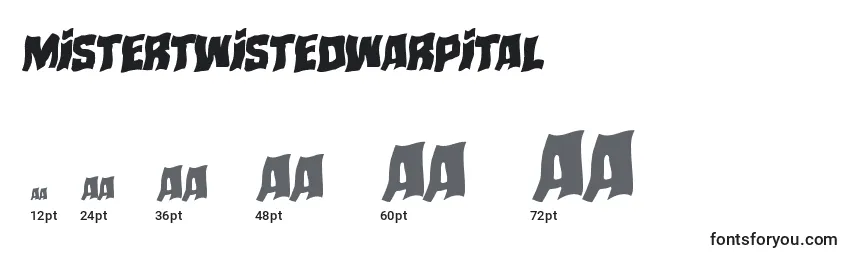 Размеры шрифта Mistertwistedwarpital