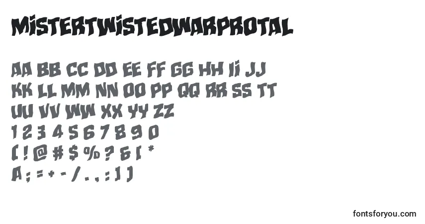 A fonte Mistertwistedwarprotal – alfabeto, números, caracteres especiais