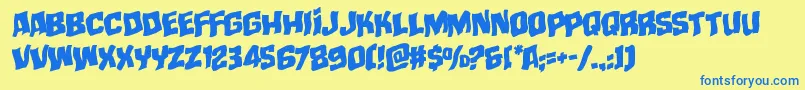 mistertwistedwarprotal Font – Blue Fonts on Yellow Background