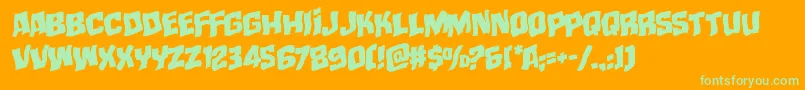 mistertwistedwarprotal Font – Green Fonts on Orange Background