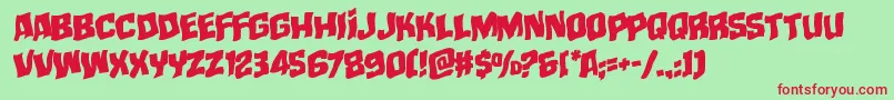 mistertwistedwarprotal Font – Red Fonts on Green Background