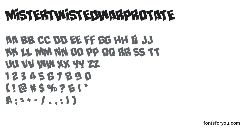 A fonte Mistertwistedwarprotate – alfabeto, números, caracteres especiais