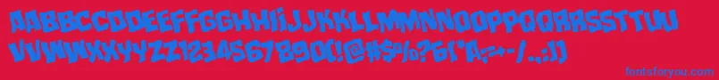 mistertwistedwarprotate Font – Blue Fonts on Red Background