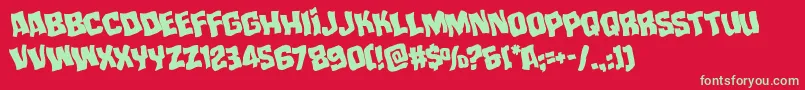 mistertwistedwarprotate Font – Green Fonts on Red Background