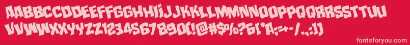 mistertwistedwarprotate Font – Pink Fonts on Red Background