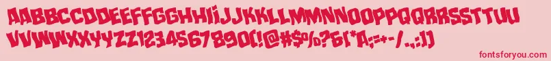 mistertwistedwarprotate Font – Red Fonts on Pink Background