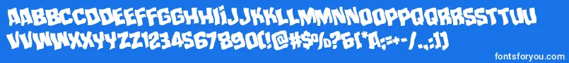mistertwistedwarprotate Font – White Fonts on Blue Background