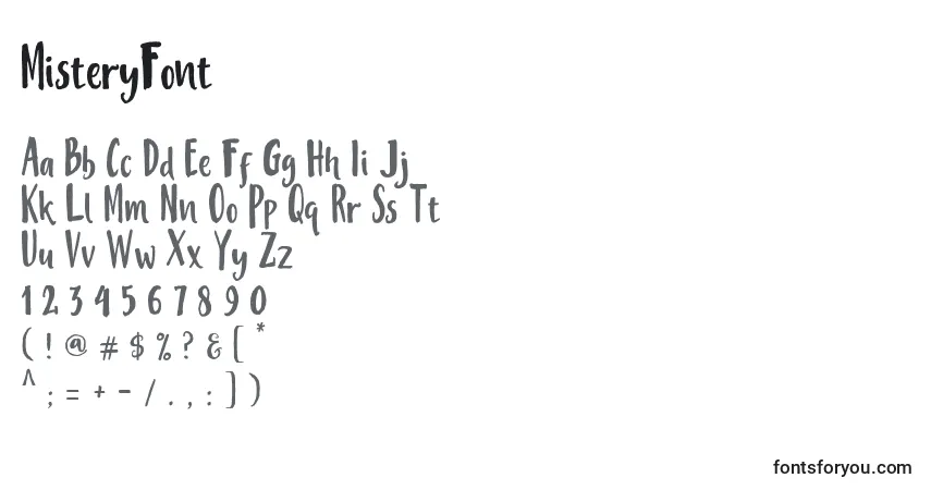 Шрифт MisteryFont – алфавит, цифры, специальные символы