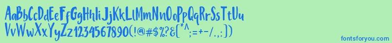 Шрифт MisteryFont – синие шрифты на зелёном фоне