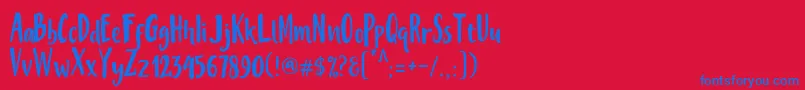 Saiba mais sobre a fonte MisteryFont Fonte MisteryFont – fontes azuis em um fundo vermelho