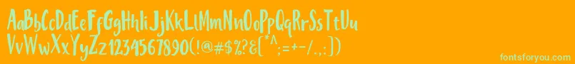 Шрифт MisteryFont – зелёные шрифты на оранжевом фоне