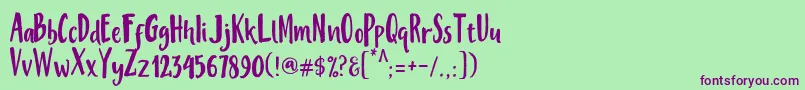 MisteryFont Font – Purple Fonts on Green Background
