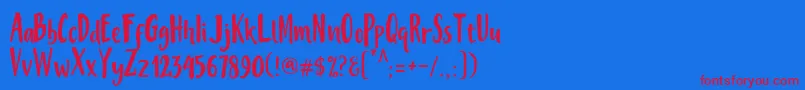 fuente MisteryFont – Fuentes Rojas Sobre Fondo Azul