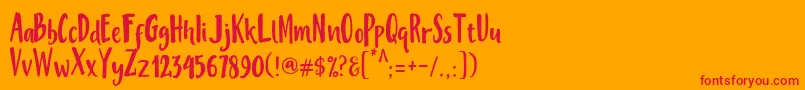 Fonte MisteryFont – fontes vermelhas em um fundo laranja
