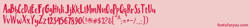 MisteryFont Font – Red Fonts on Pink Background