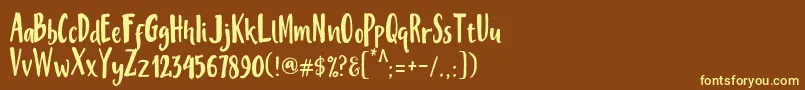 MisteryFont Font – Yellow Fonts on Brown Background