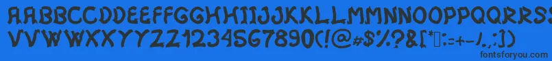 Mistica Font – Black Fonts on Blue Background