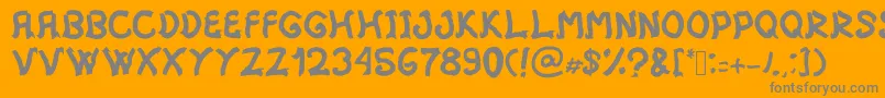 フォントMistica – オレンジの背景に灰色の文字