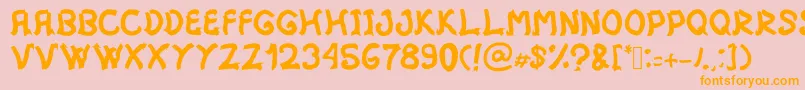 Mistica Font – Orange Fonts on Pink Background