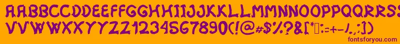 Mistica Font – Purple Fonts on Orange Background