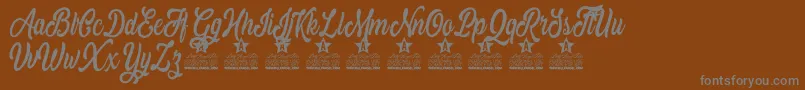 Mistical Personal Use Font – Gray Fonts on Brown Background