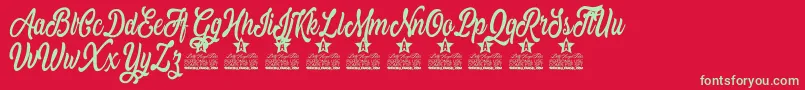 Mistical Personal Use Font – Green Fonts on Red Background