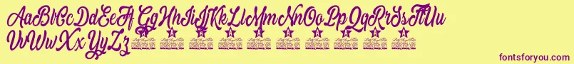 Mistical Personal Use Font – Purple Fonts on Yellow Background
