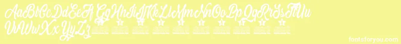 Mistical Personal Use Font – White Fonts on Yellow Background