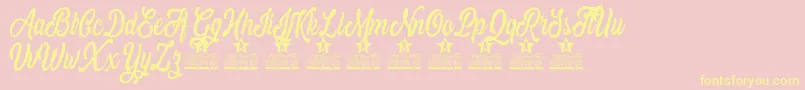 Mistical Personal Use-Schriftart – Gelbe Schriften auf rosa Hintergrund