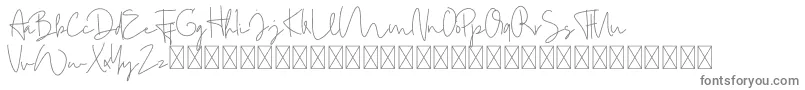 フォントMistice – 白い背景に灰色の文字