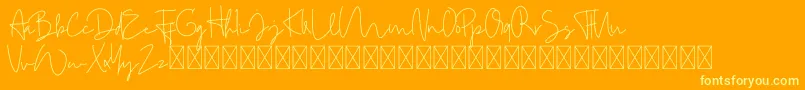 Mistice Font – Yellow Fonts on Orange Background