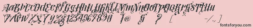 VtksLoversItalic Font – Black Fonts on Pink Background