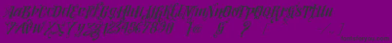 VtksLoversItalic-Schriftart – Schwarze Schriften auf violettem Hintergrund